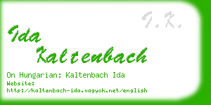 ida kaltenbach business card